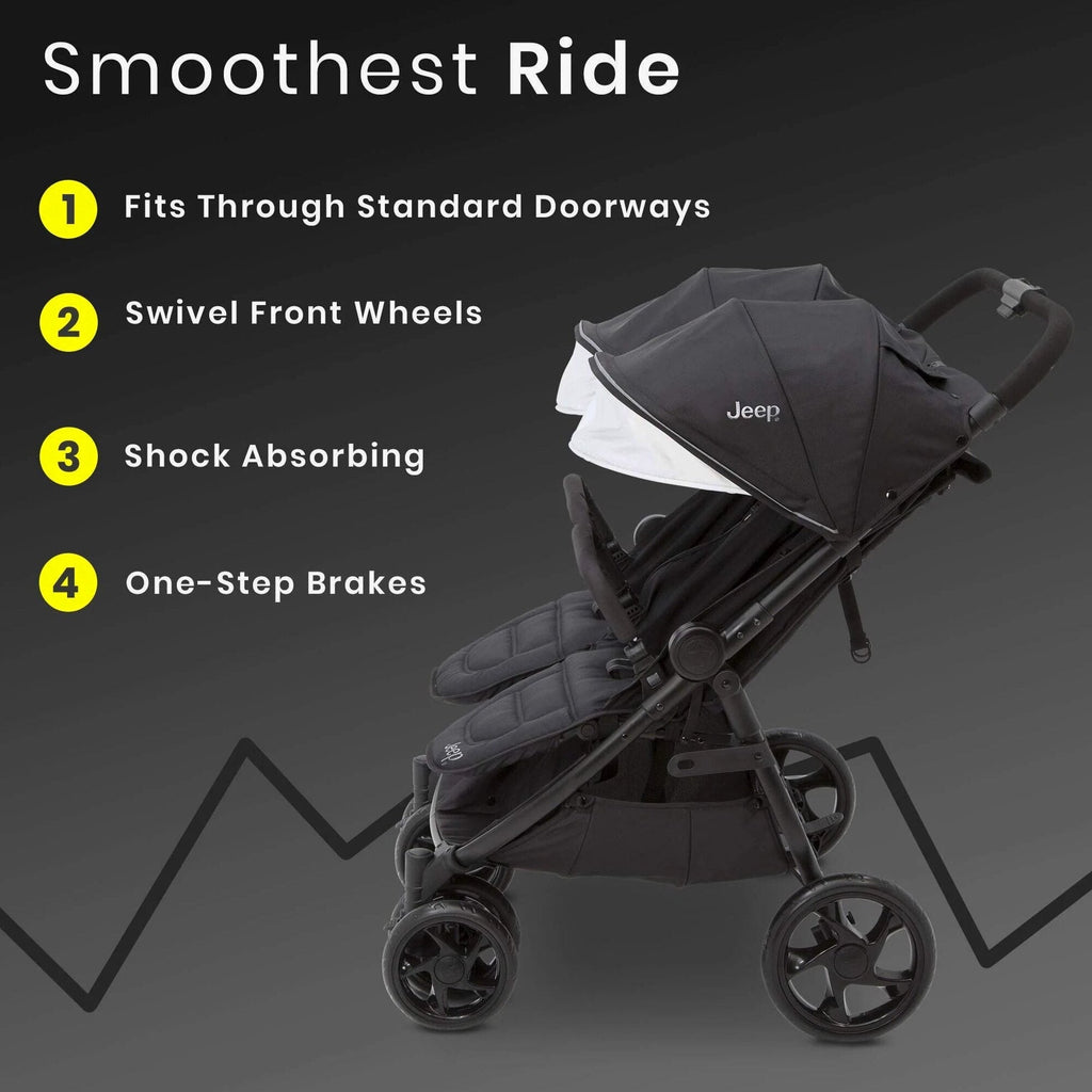 Jeep Destination Ultralight Side x Side Double Stroller - 40 lb Per Seat