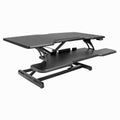 Electric Standing Desk Converter With 38in Tabletop, Keyboard Tray And Device Slot - Black