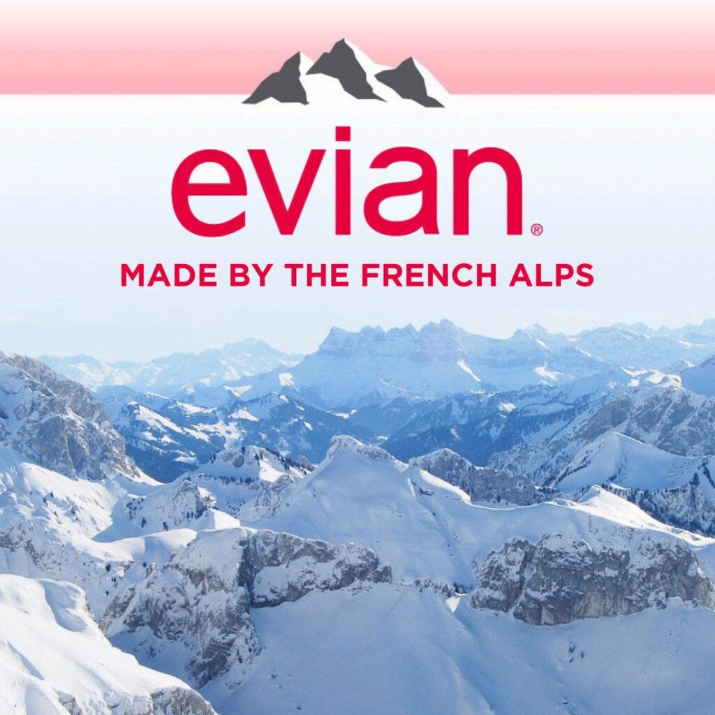 Evian Natural Spring Water 1L Bottles, 12 Pack