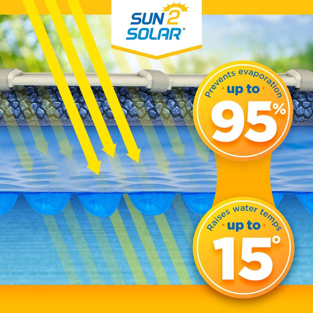 Sun2Solar Blue Rectangular Solar Pool Cover 20 ft x 40 ft - 800 Series