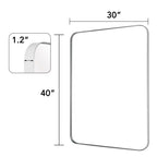 Framed Wall Vanity Mirror With Rounded Corners, 1 Piece