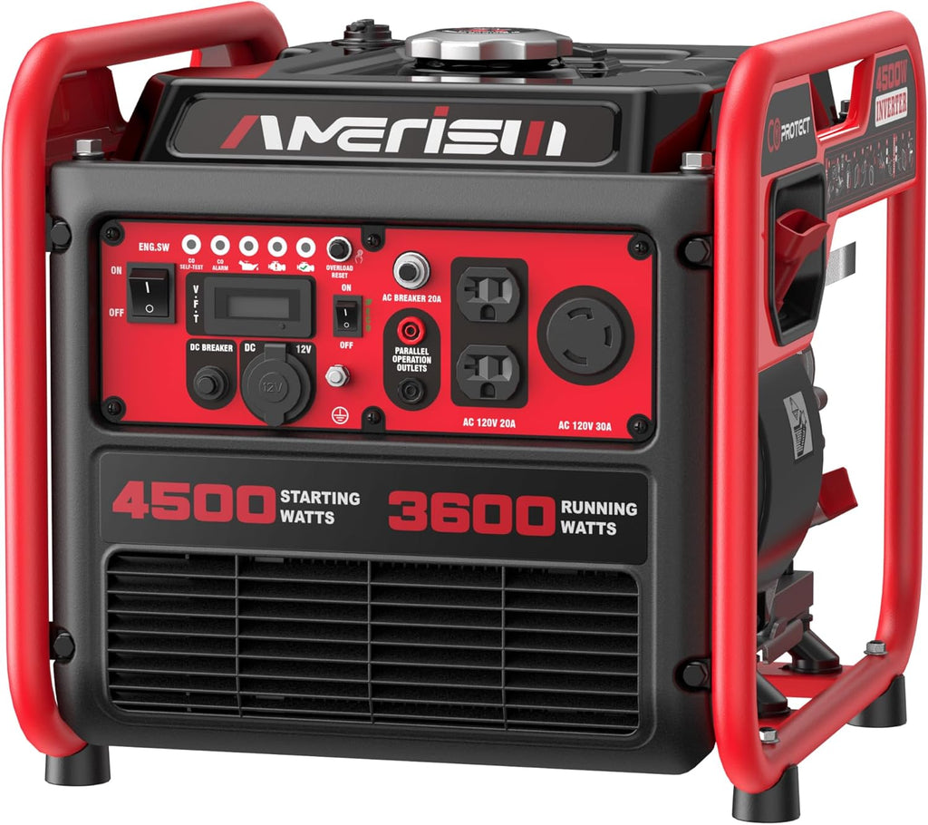 4500W Gas Inverter Generator, 223cc 4-Stroke, 120V 30A RV Outlet