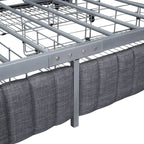 Roomfitters Full Size Upholstered Metal Platform Bed With 4 Drawers, Linen Fabric, Gray - 76.6in L x 55.7in W x 41.7in H