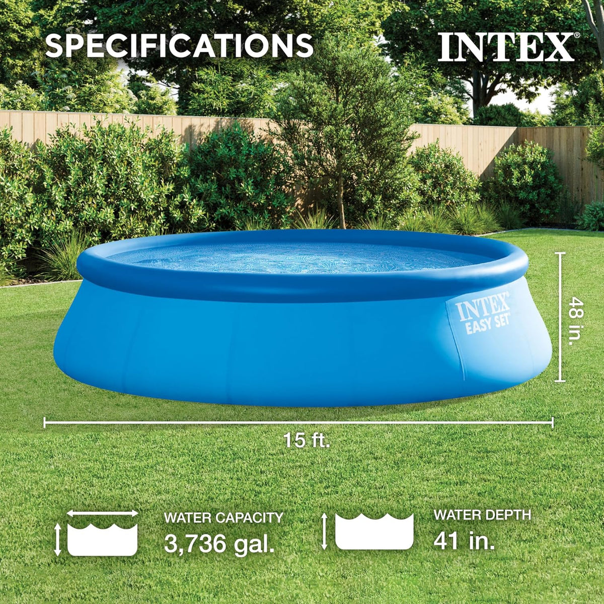 Intex Easy Set Inflatable Swimming Pool Set 15ft x 48in - 28167EH