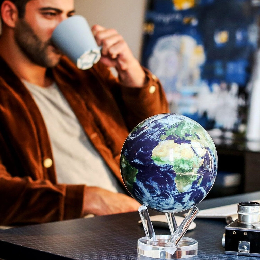 MOVA 4.5in Self-Rotating Physical Globe Earth With Clouds