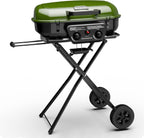 Brand-Man Portable Propane Gas Grill With Folding Cart And Push-Button Ignition