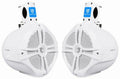 Rockville 8 inch White 2-Way Marine Wakeboard Tower Speaker Pair, 600 Watts - RWB80W