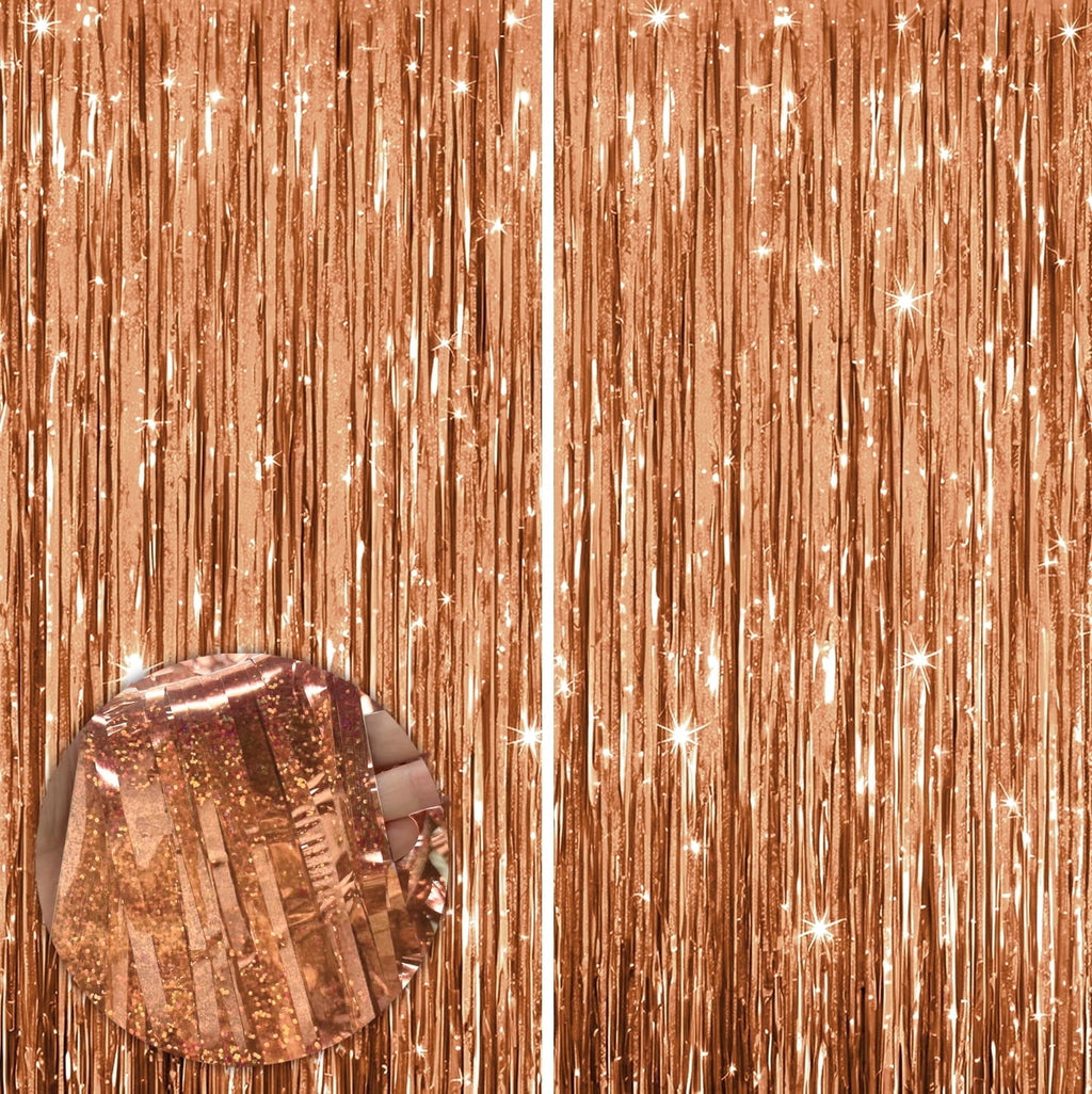 Sm:)e 2-Pack Light Bright Silver Foil Fringe Curtains for Events - Birthday, Wedding, Graduation, Christmas, Baby Shower, various festivals Decor Photo Booth Fun!