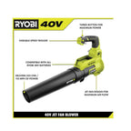 RYOBI 40V Cordless Leaf Blower And Leaf Vacuum/Mulcher, 110 MPH, 525 CFM, 5 Ah And 4 Ah Batteries, 2 Chargers