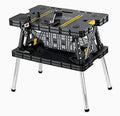 Keter Folding Work Table With 2 12 Inch Clamps, Black/Yellow - 17182239