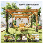 Wood Pergola 20 x 10 ft Dark Brown