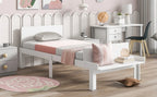 White Twin Bed With Footboard Bench