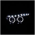 Spec-D Tuning BMW E90 3-Series 4Dr R8 LED Strip DRL Projector Headlights, Glossy Black - 2LHP-E9005G-8-TM