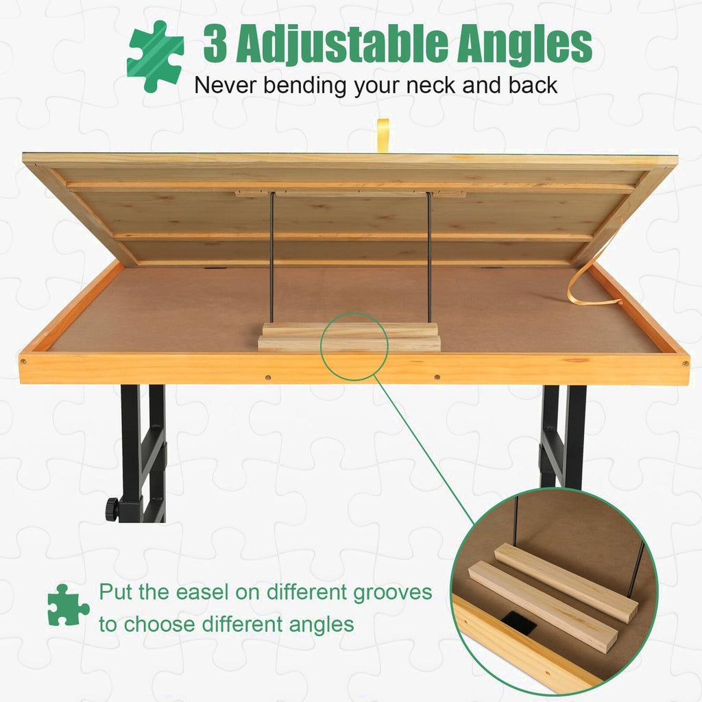 ALL4JIG Adjustable Tilting Puzzle Table With 4 Drawers And Cover - 3 Angles