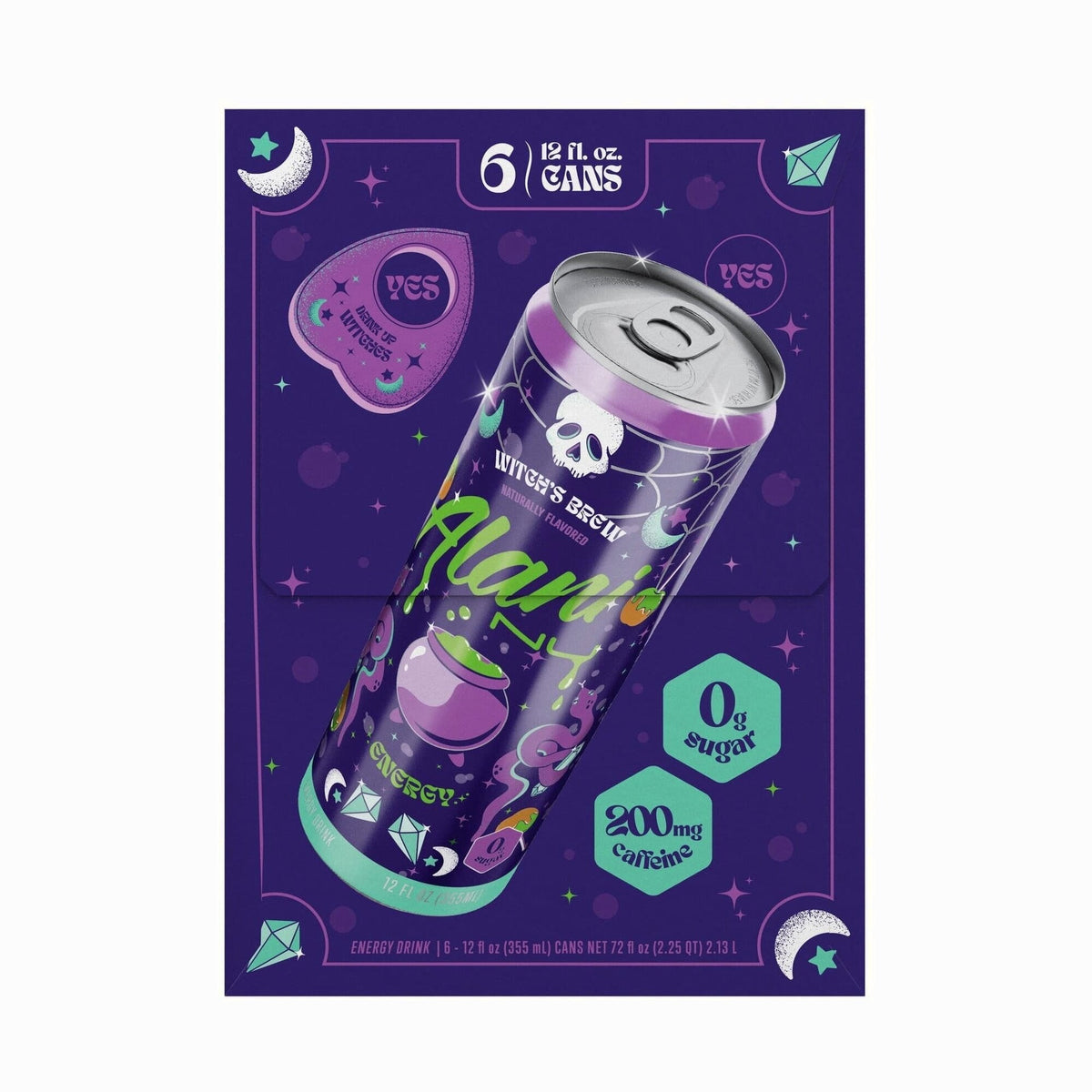 Sugar Free Energy Drink, Witch's Brew, 12 fl oz Cans, 6 Pack