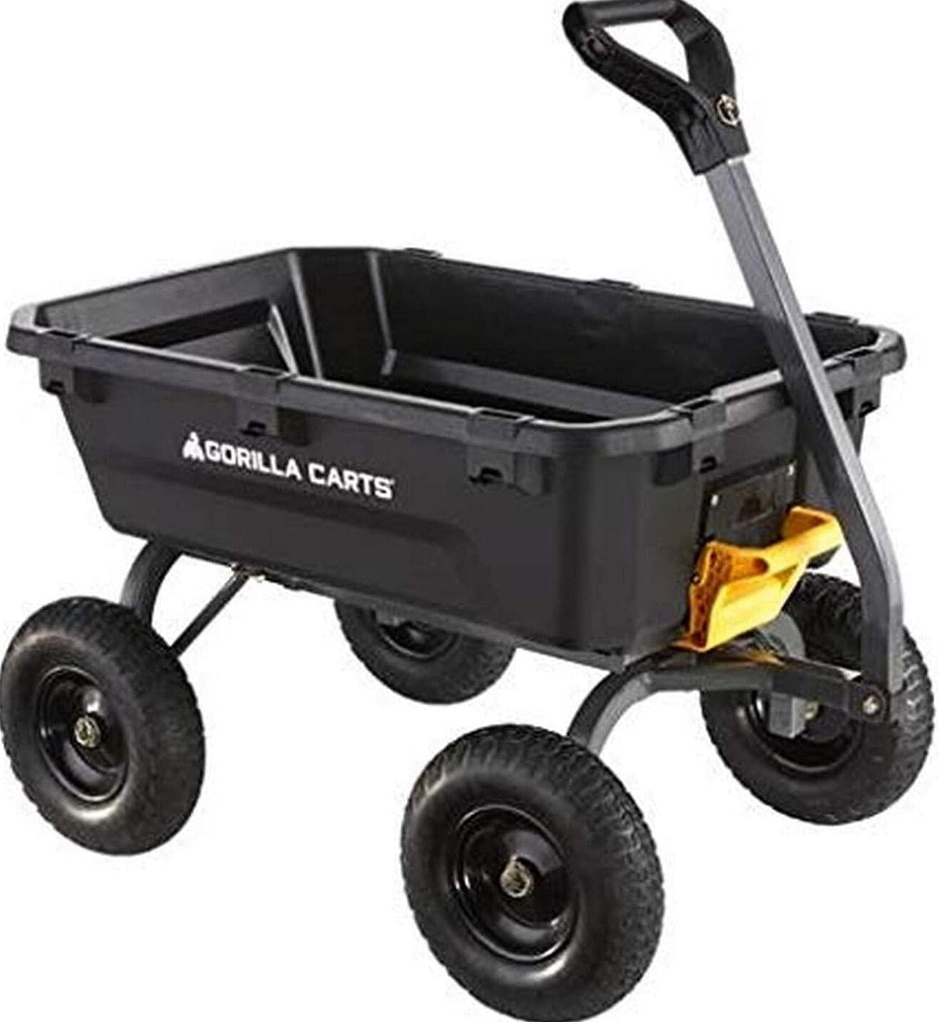 Gorilla Carts Heavy-Duty Poly Garden Dump Cart, 7 Cu. Ft., Black - 7GCG-NF