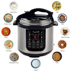 MegaChef 8 Qt Stainless Steel Electric Pressure Cooker With Digital Presets And Slow Cook Function