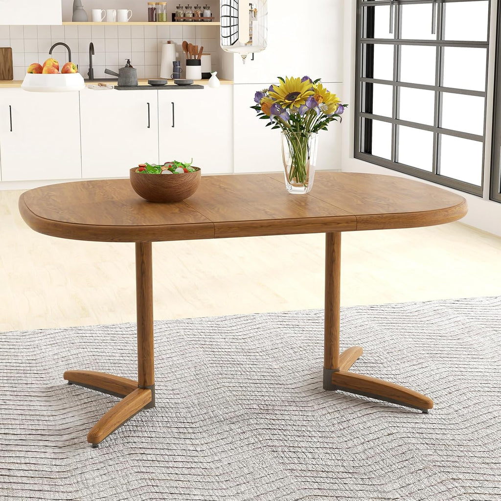 Chromcraft Extendable Dining Table For 4 To 6 Persons With 18 Inch Extension Leaf - Chestnut