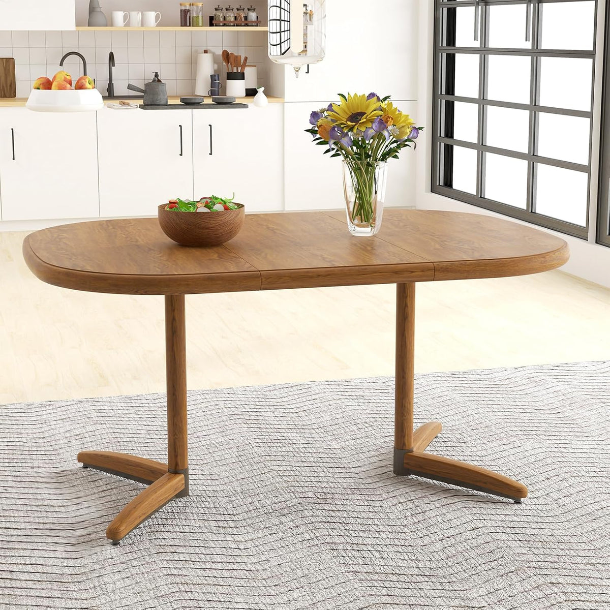 Chromcraft Extendable Dining Table For 4 To 6 Persons With 18 Inch Extension Leaf - Chestnut
