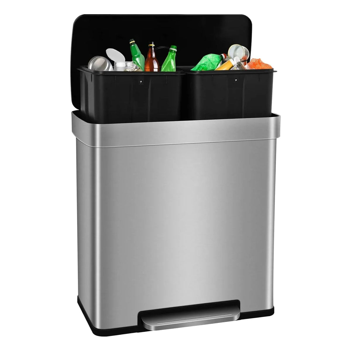 Bigacc 13 Gallon 50 Liter Automatic Stainless Steel Kitchen Trash Can - Automatic-Silver