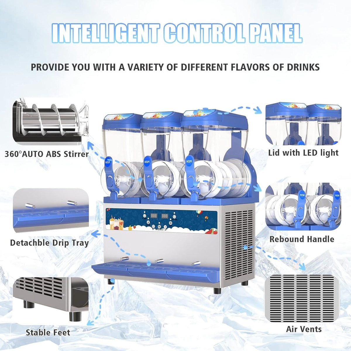 AnyDoor Commercial Slushy Machine 45l 1200w Blue - 300-X