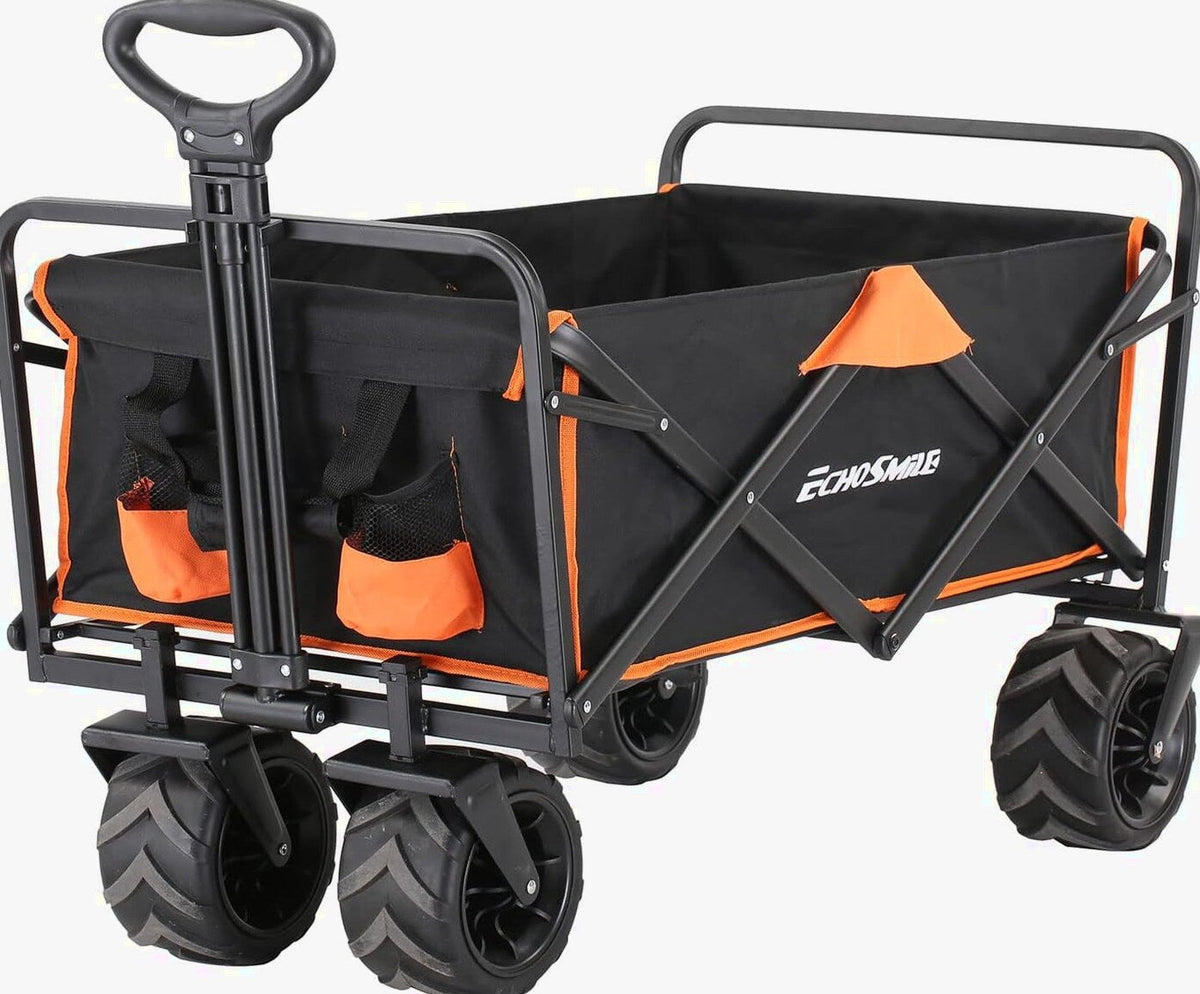 EchoSmile Foldable Utility Wagon, 350 lb Capacity - Large Wheels