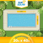 Sun2Solar Blue Rectangular Solar Pool Cover 20 ft x 40 ft - 800 Series