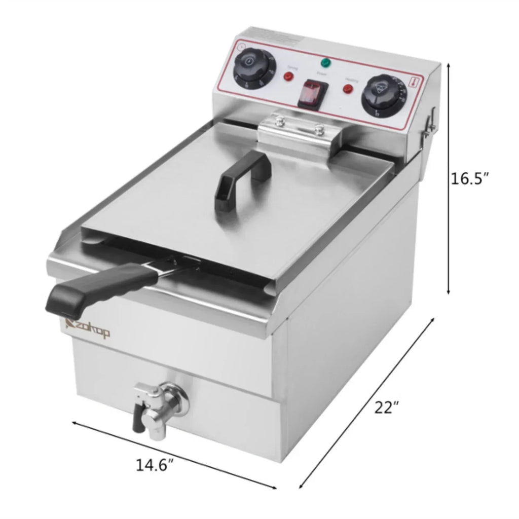 Electric Deep Fryer 8.5QT/8L Total Capacity, 12.5qt/11.8l - 1700W Blue Large Handle