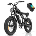 Ridstar Electric Mountain Bike 1200W 48V 15.6Ah 20in Fat Tire Black - Q20