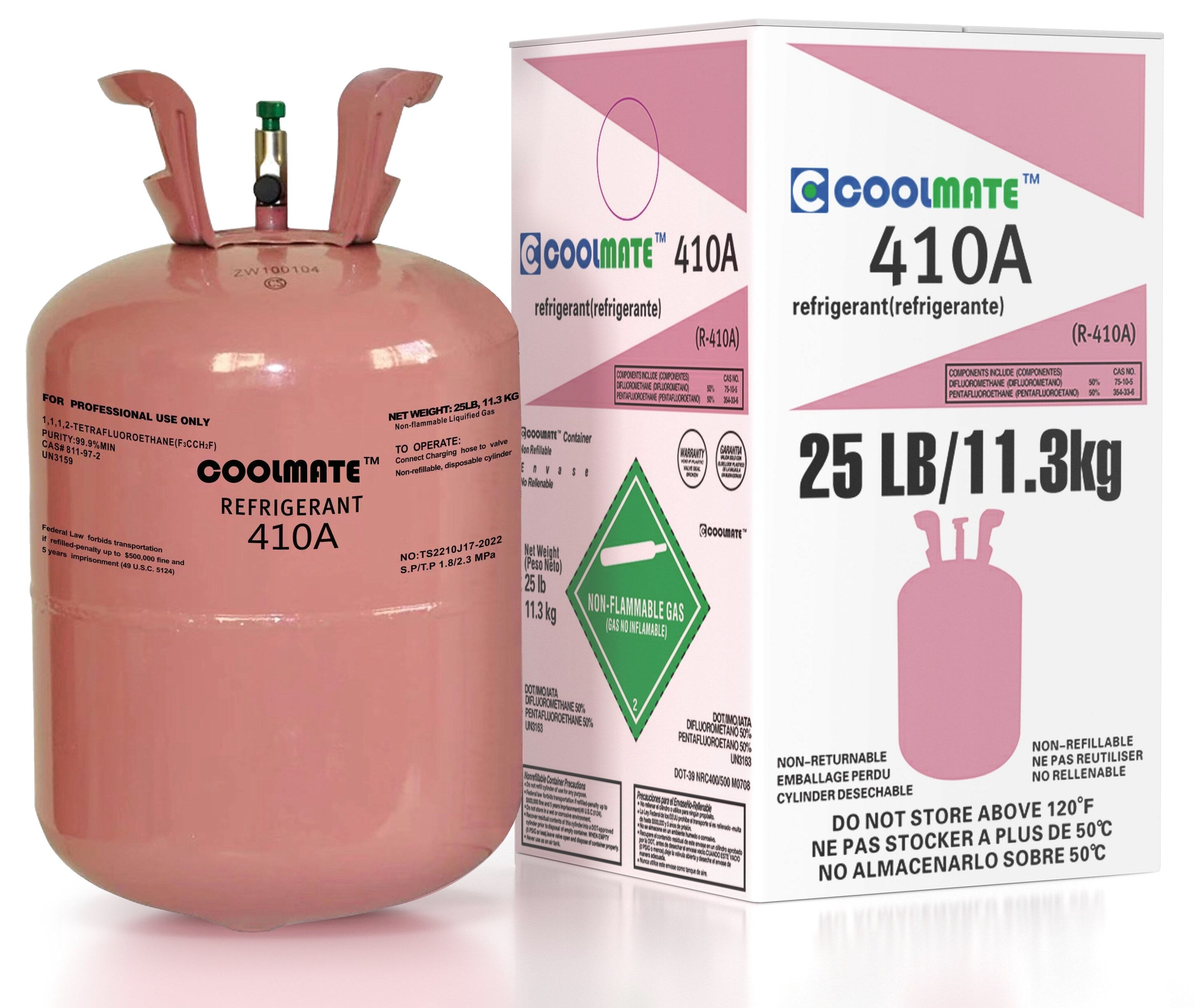 R-410A 25 lb Refrigerant Cylinder For HVAC Systems - A1 Safety