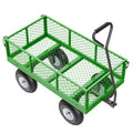 KFFKFF Steel Garden Utility Cart 900 Lbs, 38 x 22 in, 10 in Wheels, Green - V900G