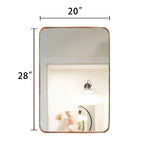 Framed Wall Vanity Mirror With Rounded Corners, 1 Piece