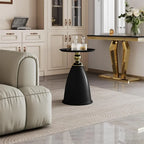 RSJIWOGZ 15 Inch Round Metal Pedestal Nightstand - Gold