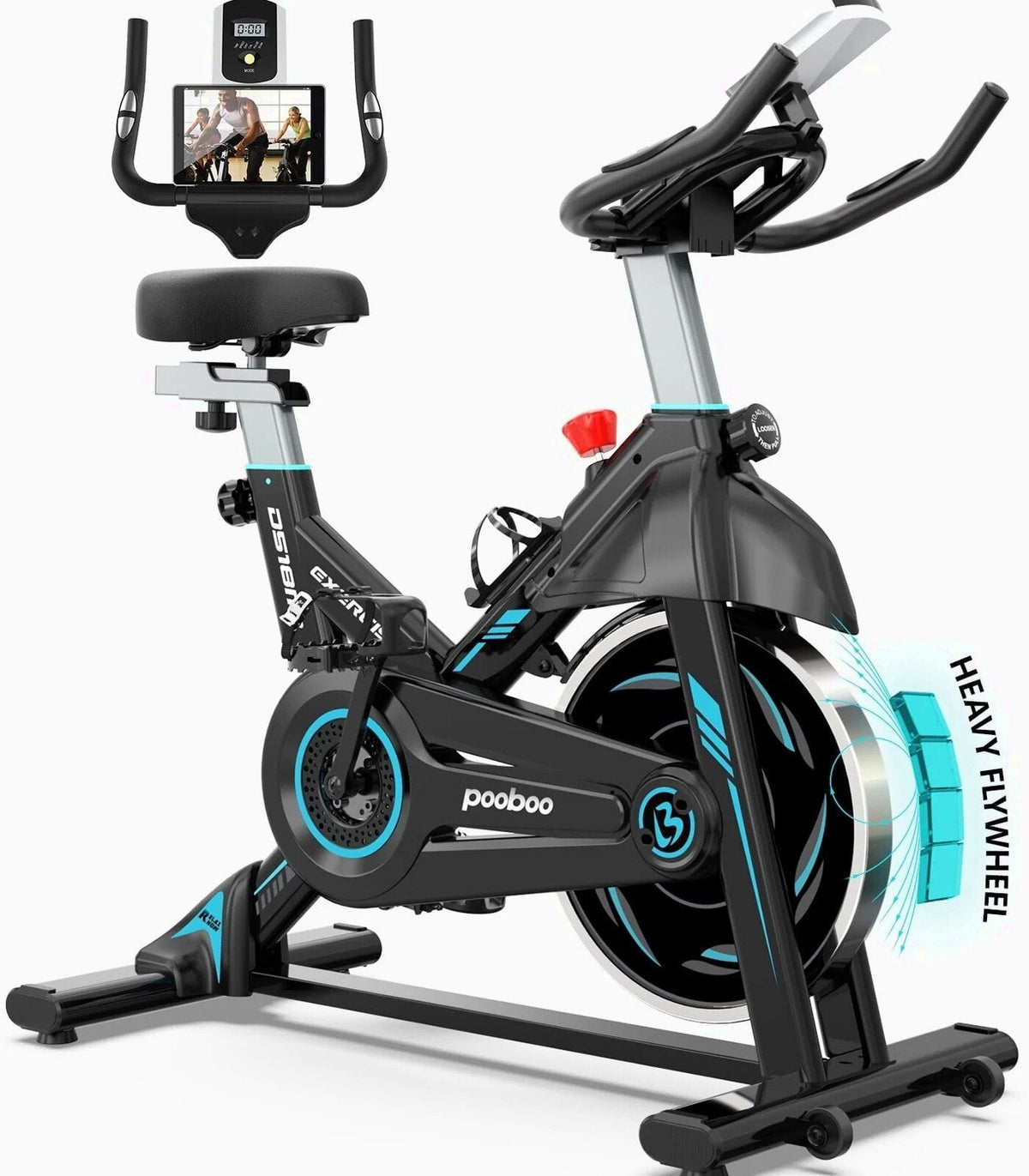Pooboo Indoor Cycling Bike With 40lb Flywheel And 350lb Capacity - D518M1