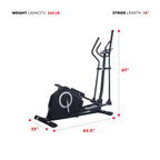 Sunny Health & Fitness Cardio Elliptical Cross Trainer With 18 Inches Stride And 16 Resistance Levels - SF-E3890