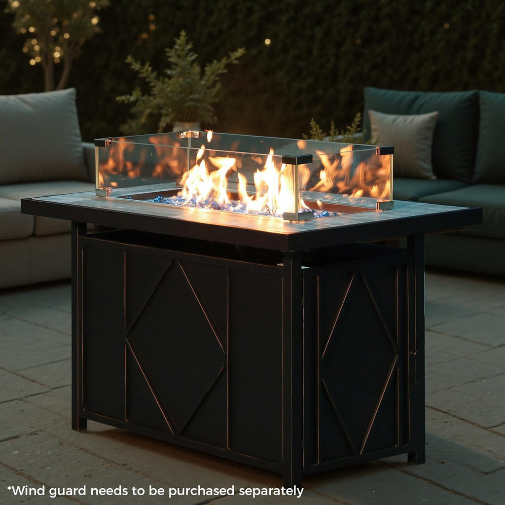 BALI OUTDOORS Propane Fire Pit Table 42 inch Black