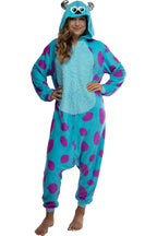 Disney Monsters Inc. Adult Sulley Kigurumi Sherpa Fleece Cosplay Costume One Piece Union Suit