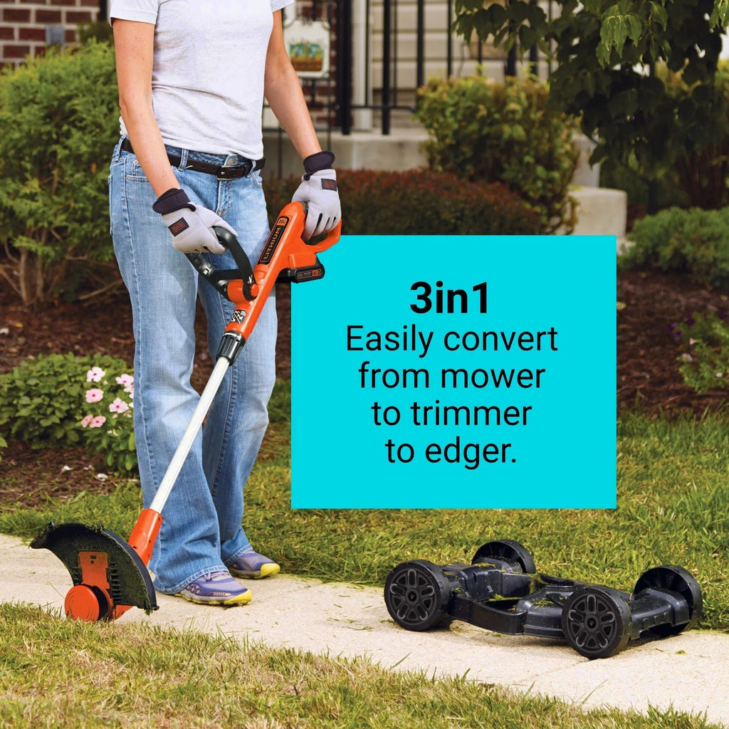 BLACK+DECKER 20V MAX Lithium 12 Inch 3-In-1 Compact Mower - MTC220