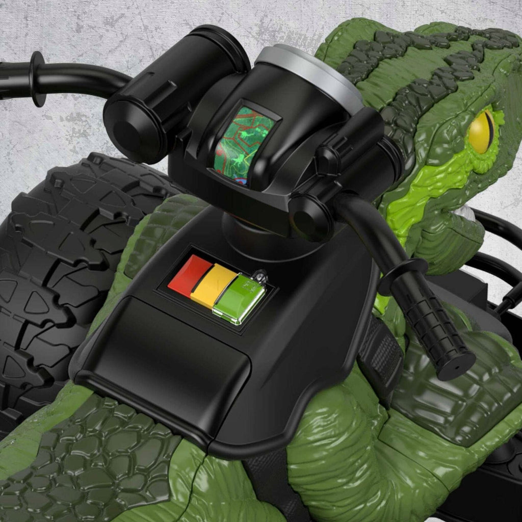 Fisher-Price Power Wheels Jurassic World Dino Racer Ride-On ATV, 6 MPH Green Dinosaur Toy