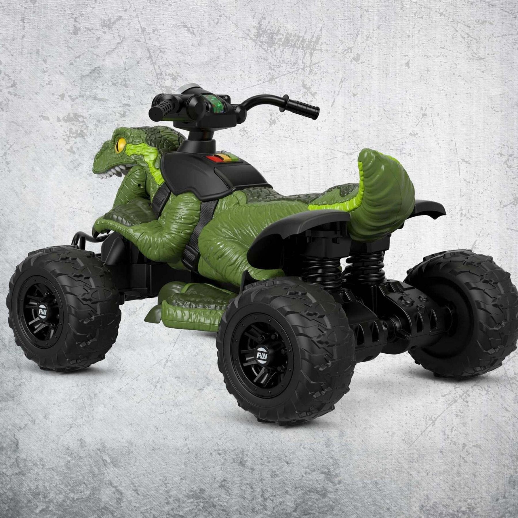 Fisher-Price Power Wheels Jurassic World Dino Racer Ride-On ATV, 6 MPH Green Dinosaur Toy