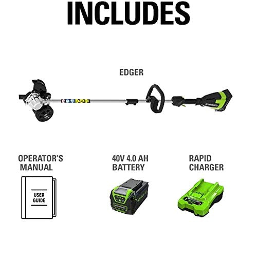 Greenworks 40V Brushless Edger With 8in Blade, 4.0Ah Battery And Charger