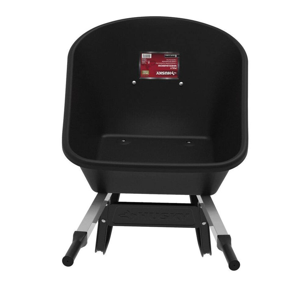 Husky 6 Cu. Ft. Poly Dual Wheel Wheelbarrow With Flat-Free Tires