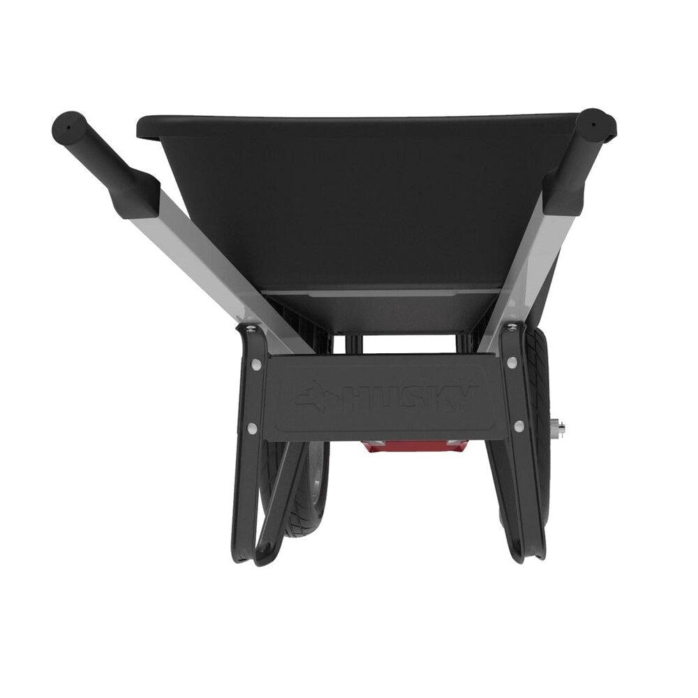 Husky 6 Cu. Ft. Poly Dual Wheel Wheelbarrow With Flat-Free Tires