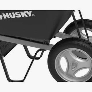 Husky 6 Cu. Ft. Poly Dual Wheel Wheelbarrow With Flat-Free Tires