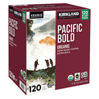 Kirkland Signature Organic Pacific Bold Dark Roast Coffee K-Cup Pods, 120-Count