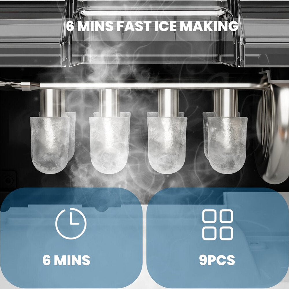 KISSAIR Portable Countertop Ice Maker, 26 lbs/24H - HZB-12/H