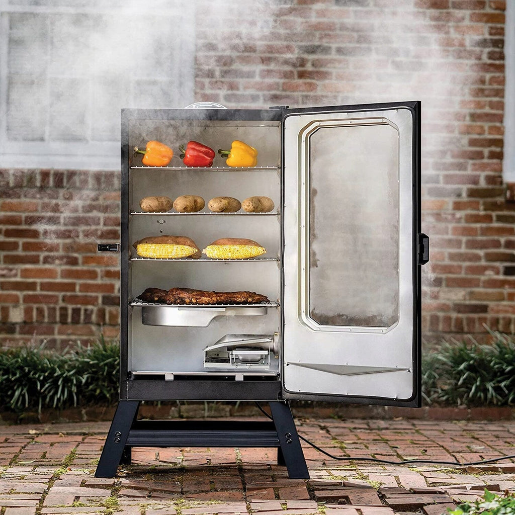 Masterbuilt 40 inch Digital Electric Smoker With Window, Legs, 4 Racks, Black