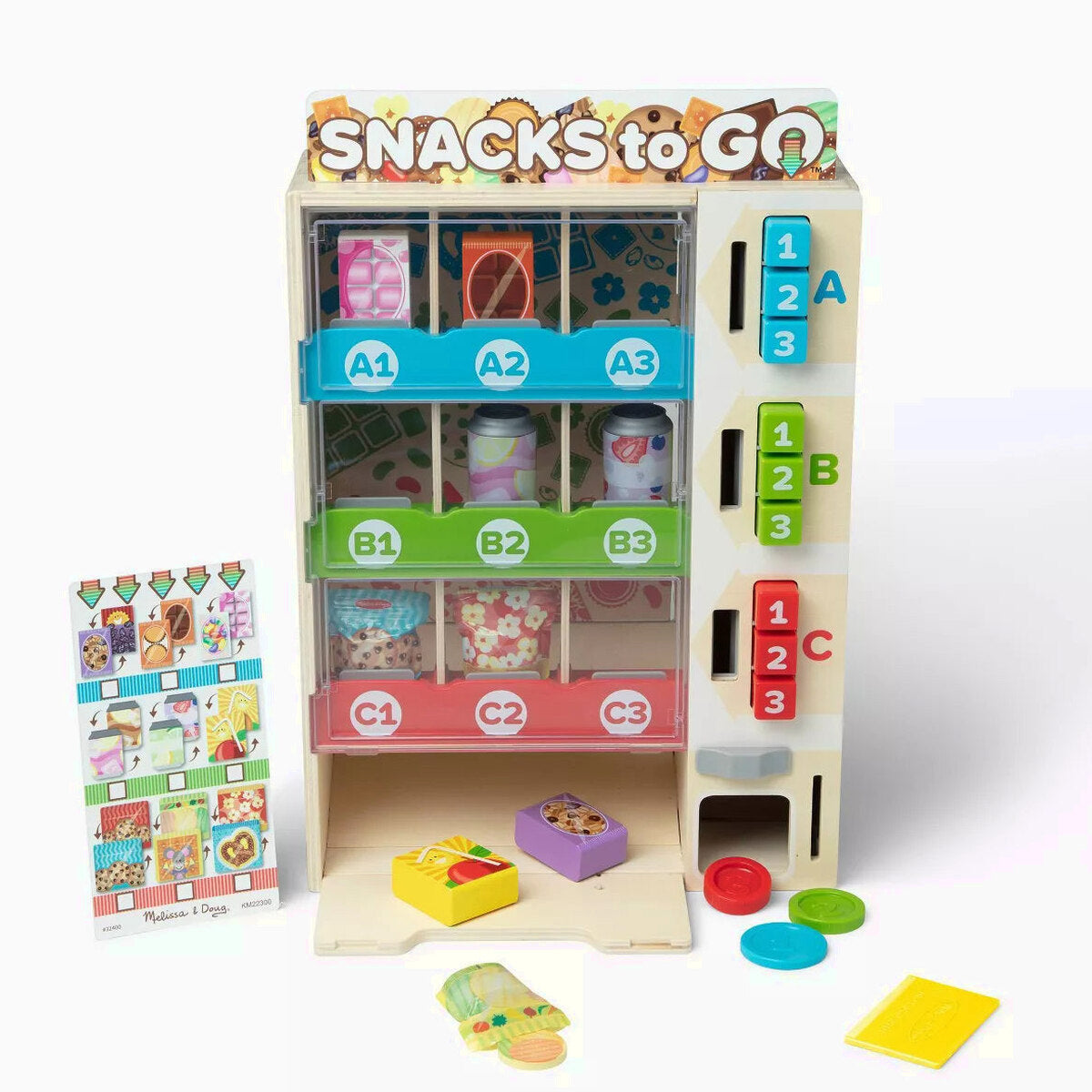 Melissa & Doug Wooden Vending Machine Play Set, 17-Piece - Ages 3-6