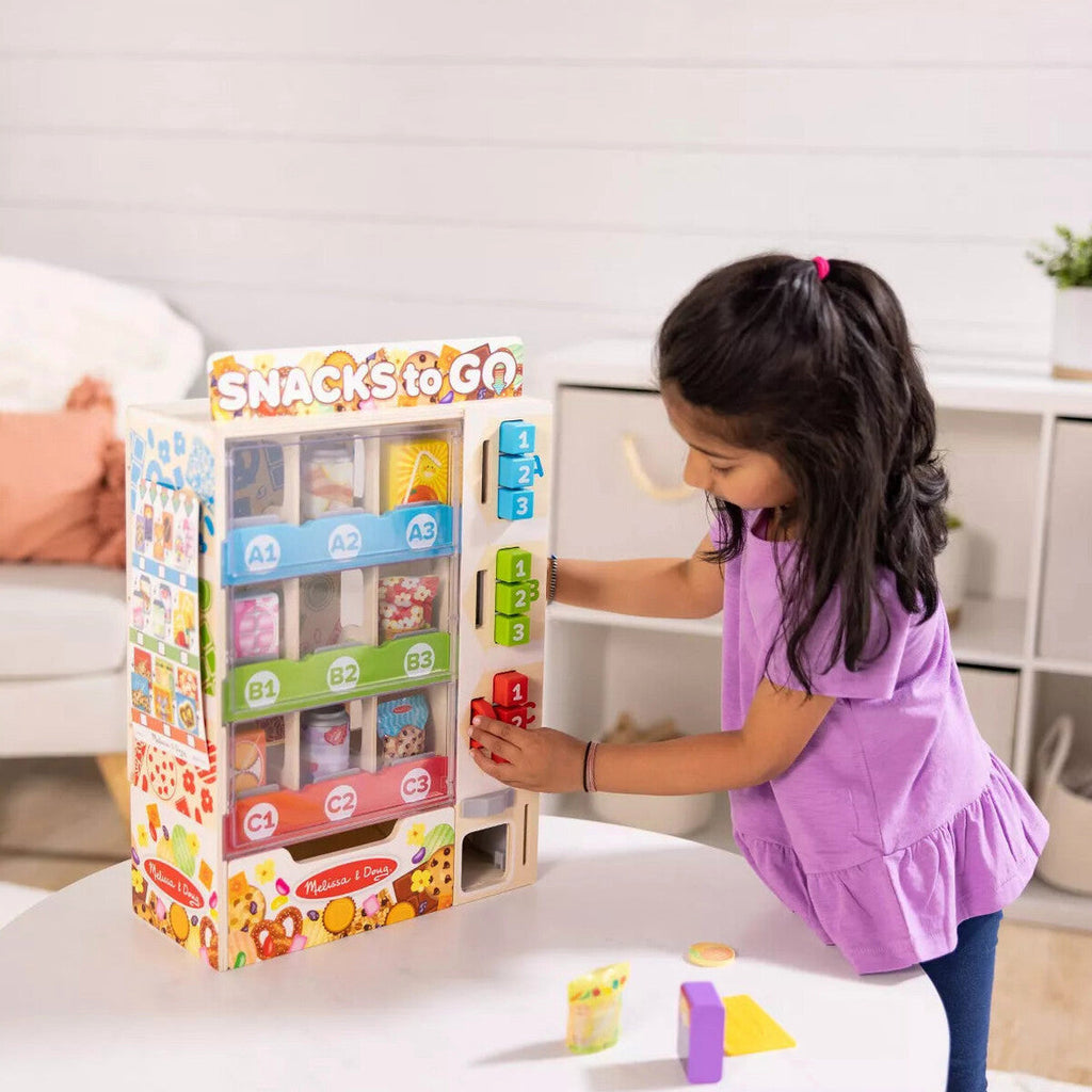 Melissa & Doug Wooden Vending Machine Play Set, 17-Piece - Ages 3-6