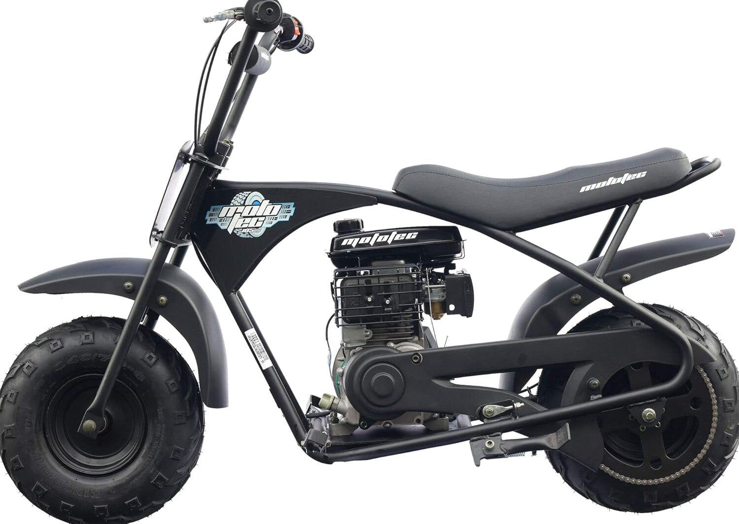 MotoTec 105CC 3.5HP Mini Bike, Black, Alloy Steel, 23mph - KN110-A